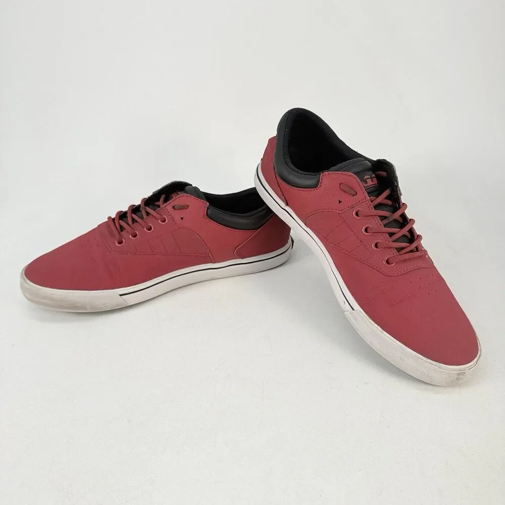 Supra Griffin Red Black White Mens Size 11 Low Top Skate Shoes Lace Up